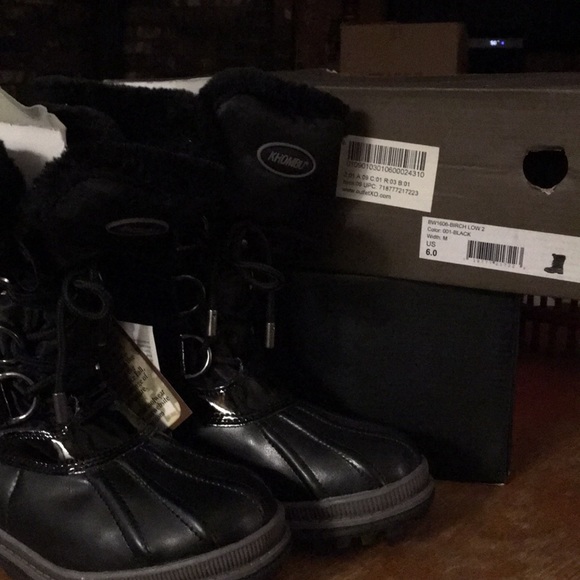 NWB Khombu Black-Water-Proof-Mid-Calf-Boots - Picture 2 of 8